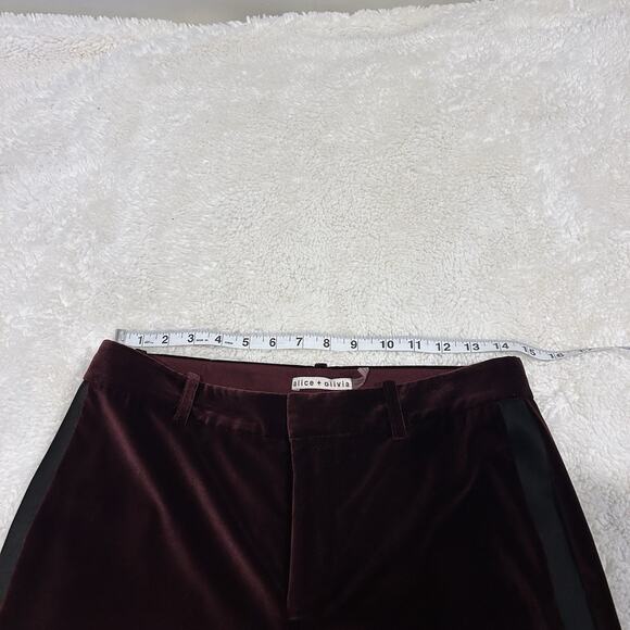 Alice + Olivia Black Velvet Dress Pants Straight Leg Professional Trousers-SZ 6 - Picture 7 of 7